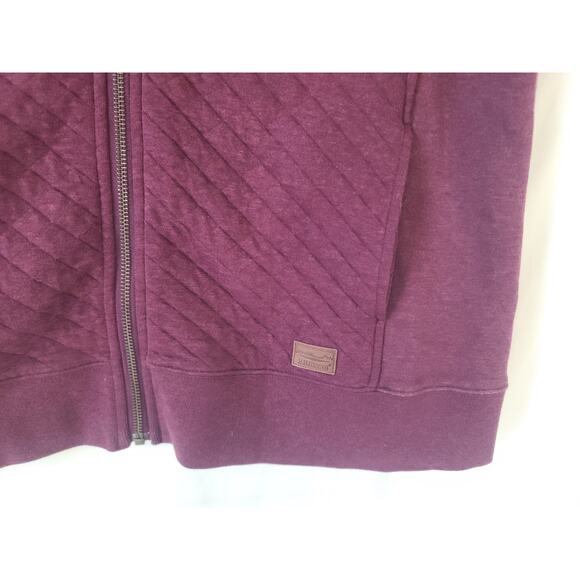 L. L. Bean Women's Dark Burgundy Textured Full Zip Vest Large - Picture 4 of 6
